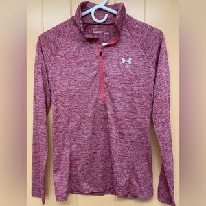 NEW Women’s Loose Pink Under Armour Long Sleeve Quarter Zip, Size Small